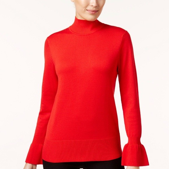 ruffle polo neck top